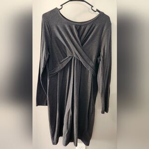 Old Navy Maternity Dress Sz XL Heather Gray Long Sleeve